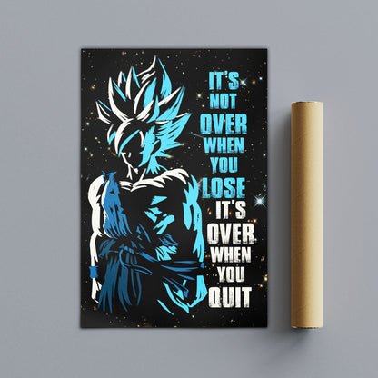 Dragon Ball Canvas Wall Art - DR048 - Super Saiyan Blue Goku - It's Not Over When You Lose