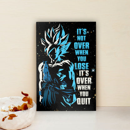 Dragon Ball Canvas Wall Art - DR048 - Super Saiyan Blue Goku - It's Not Over When You Lose