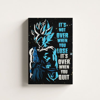 Dragon Ball Canvas Wall Art - DR048 - Super Saiyan Blue Goku - It's Not Over When You Lose