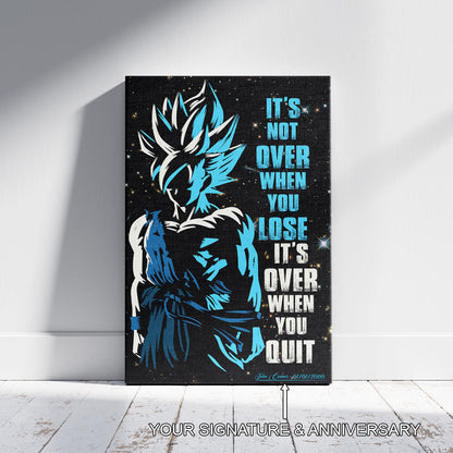 Dragon Ball Canvas Wall Art - DR048 - Super Saiyan Blue Goku - It's Not Over When You Lose
