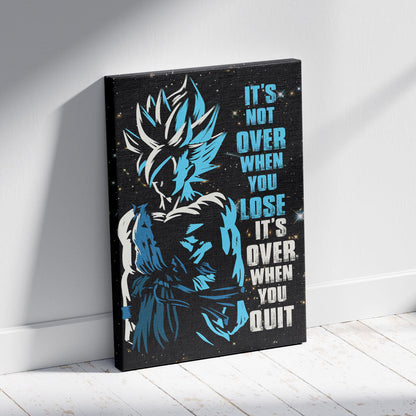Dragon Ball Canvas Wall Art - DR048 - Super Saiyan Blue Goku - It's Not Over When You Lose