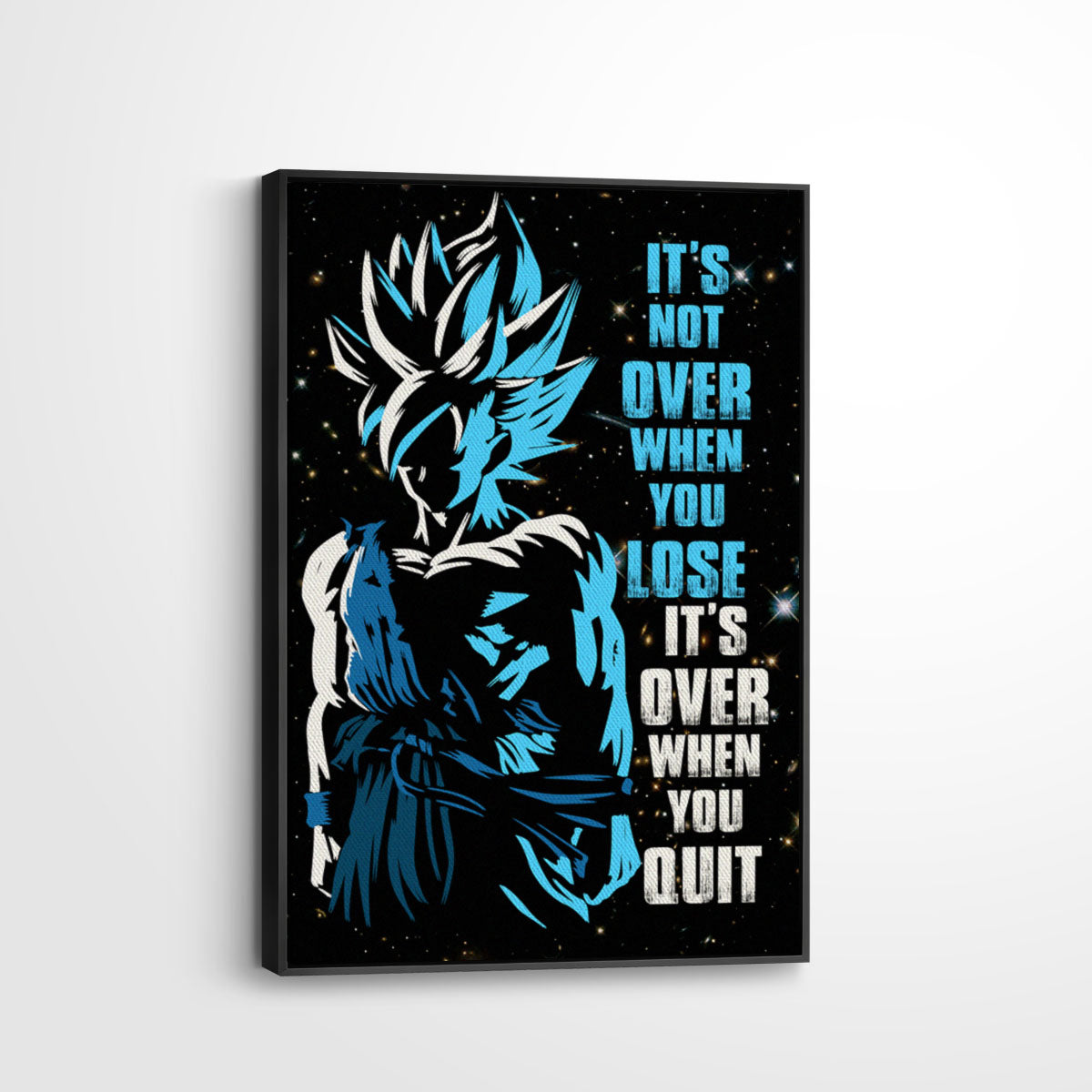 Dragon Ball Canvas Wall Art - DR048 - Super Saiyan Blue Goku - It's Not Over When You Lose