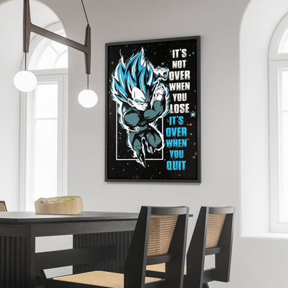 Dragon Ball Canvas Wall Art - DR049 - Super Saiyan Blue Vegeta - It's Not Over When You Lose