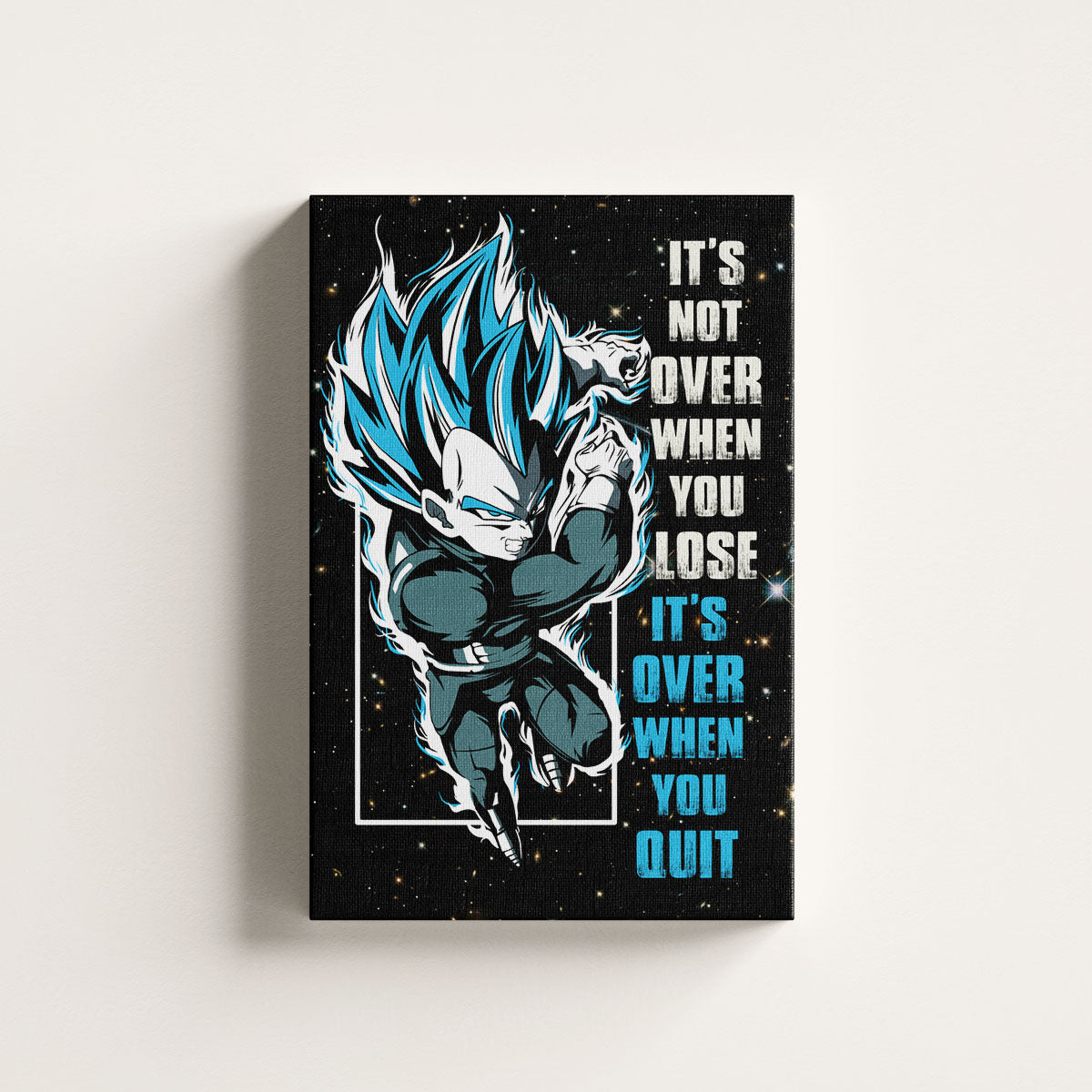 Dragon Ball Canvas Wall Art - DR049 - Super Saiyan Blue Vegeta - It's Not Over When You Lose