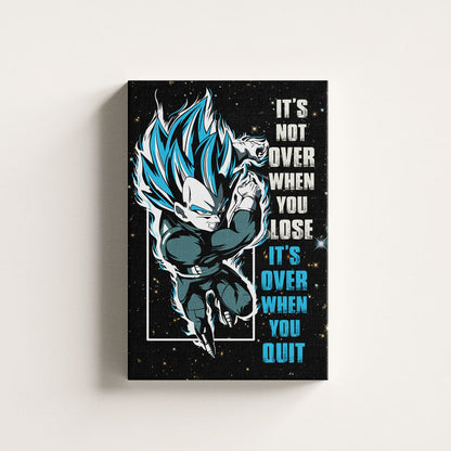 Dragon Ball Canvas Wall Art - DR049 - Super Saiyan Blue Vegeta - It's Not Over When You Lose