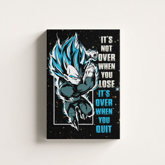 Dragon Ball Canvas Wall Art - DR049 - Super Saiyan Blue Vegeta - It's Not Over When You Lose