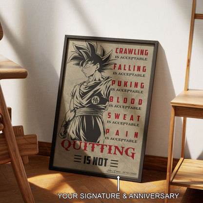 Dragon Ball Canvas Wall Art - DR055 - Super Saiyan Goku - Quitting Is Not
