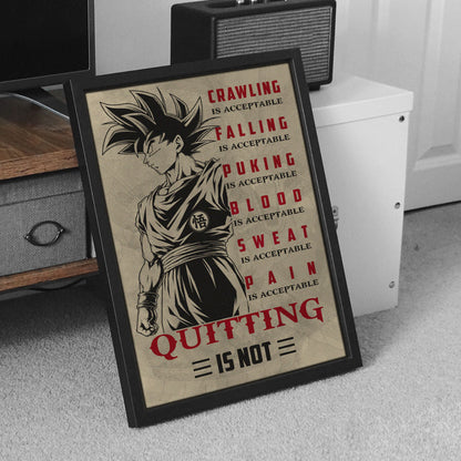 Dragon Ball Canvas Wall Art - DR055 - Super Saiyan Goku - Quitting Is Not