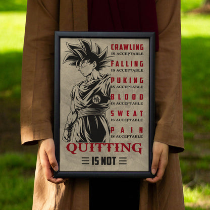 Dragon Ball Canvas Wall Art - DR055 - Super Saiyan Goku - Quitting Is Not