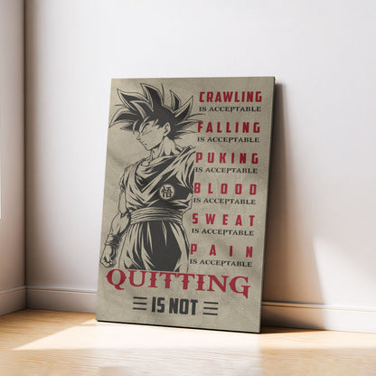 Dragon Ball Canvas Wall Art - DR055 - Super Saiyan Goku - Quitting Is Not