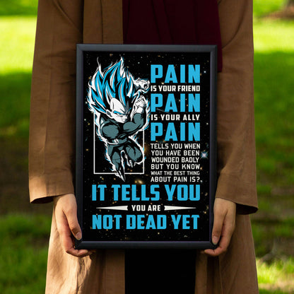 Dragon Ball Canvas Wall Art - DR057 - Super Saiyan Blue Vegeta - Pain Is Your Friend