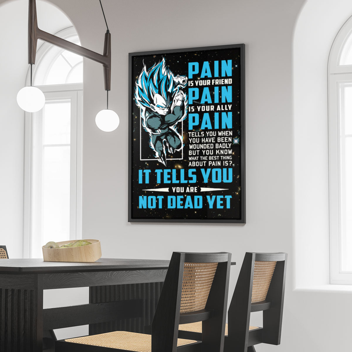 Dragon Ball Canvas Wall Art - DR057 - Super Saiyan Blue Vegeta - Pain Is Your Friend