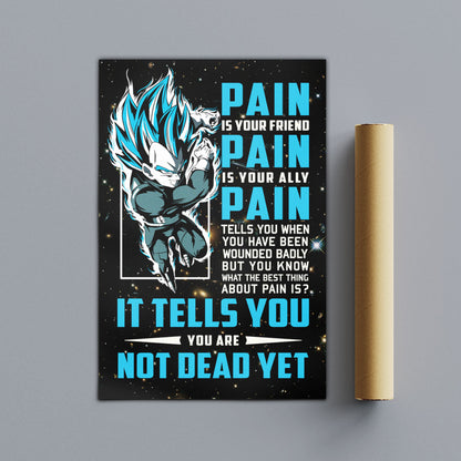 Dragon Ball Canvas Wall Art - DR057 - Super Saiyan Blue Vegeta - Pain Is Your Friend