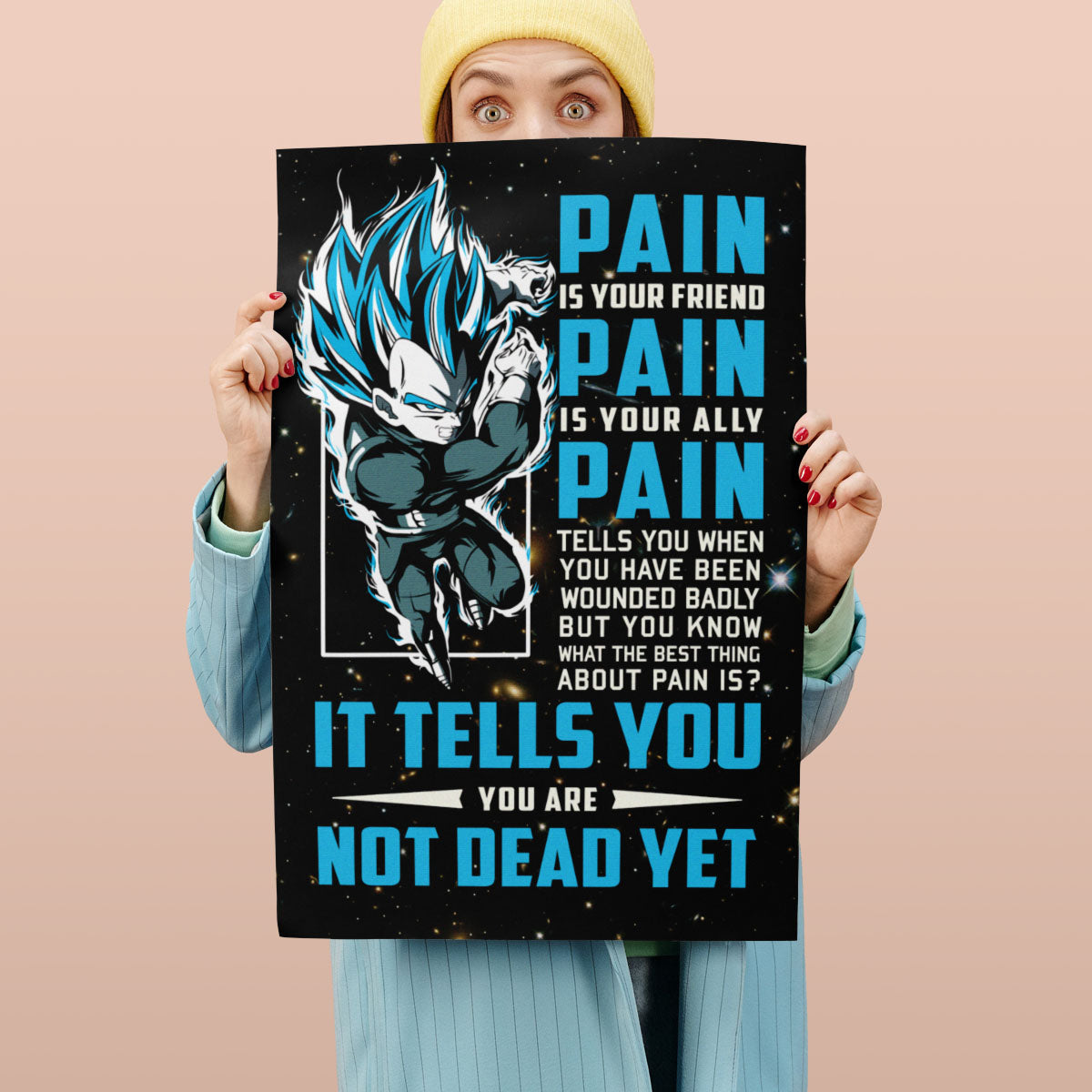 Dragon Ball Canvas Wall Art - DR057 - Super Saiyan Blue Vegeta - Pain Is Your Friend