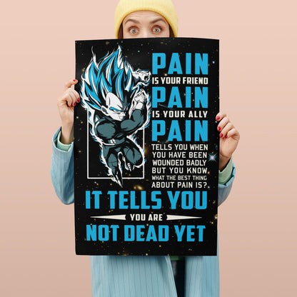 Dragon Ball Canvas Wall Art - DR057 - Super Saiyan Blue Vegeta - Pain Is Your Friend