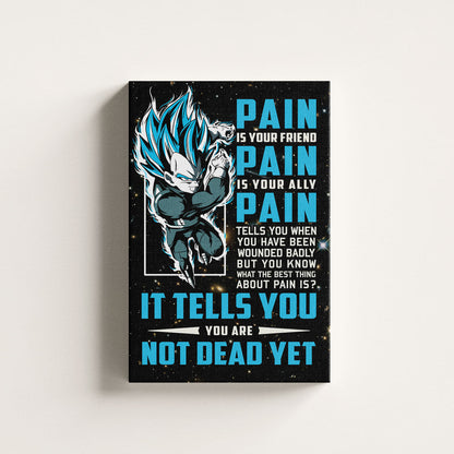 Dragon Ball Canvas Wall Art - DR057 - Super Saiyan Blue Vegeta - Pain Is Your Friend