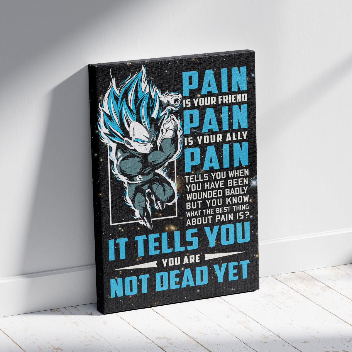 Dragon Ball Canvas Wall Art - DR057 - Super Saiyan Blue Vegeta - Pain Is Your Friend