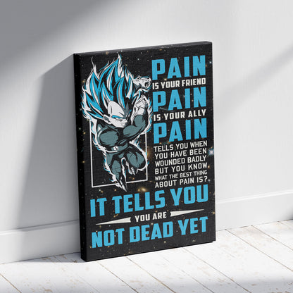 Dragon Ball Canvas Wall Art - DR057 - Super Saiyan Blue Vegeta - Pain Is Your Friend