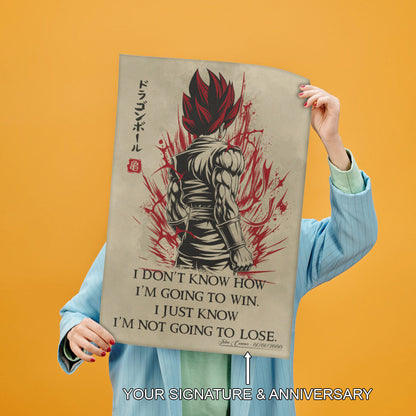 Dragon Ball Canvas Wall Art - DR058 - Super Saiyan God Vegito - I'm Not Going To Lose