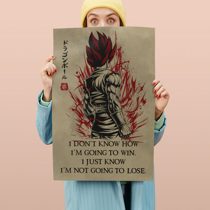 Dragon Ball Canvas Wall Art - DR058 - Super Saiyan God Vegito - I'm Not Going To Lose
