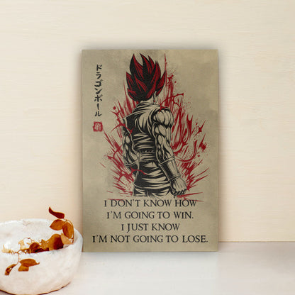 Dragon Ball Canvas Wall Art - DR058 - Super Saiyan God Vegito - I'm Not Going To Lose