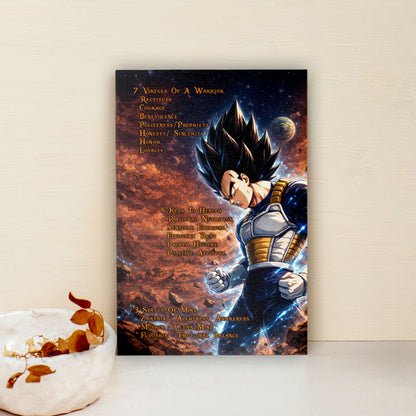 Dragon Ball Canvas Wall Art - DR081 - Vegeta  - 7 Virtues of a Warrior - 5 Keys to Health