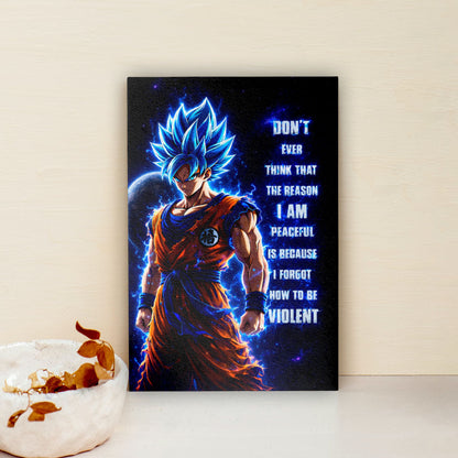 Dragon Ball Canvas Wall Art - DR082 - Super Saiyan Blue Goku - I Forgot How to be Violent