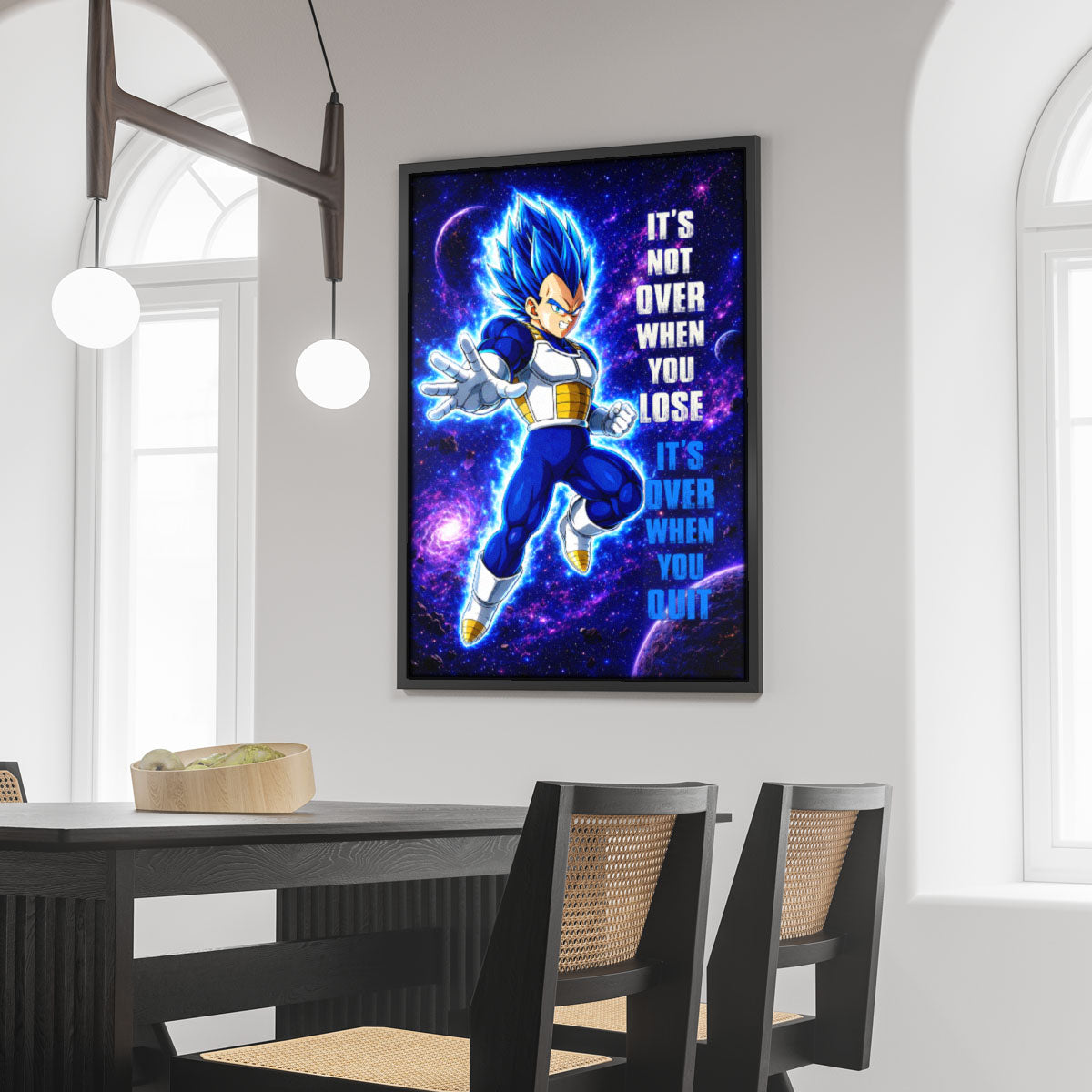Dragon Ball Canvas Wall Art - DR083 - Super Saiyan Blue Vegeta - It's Not Over When You Lose