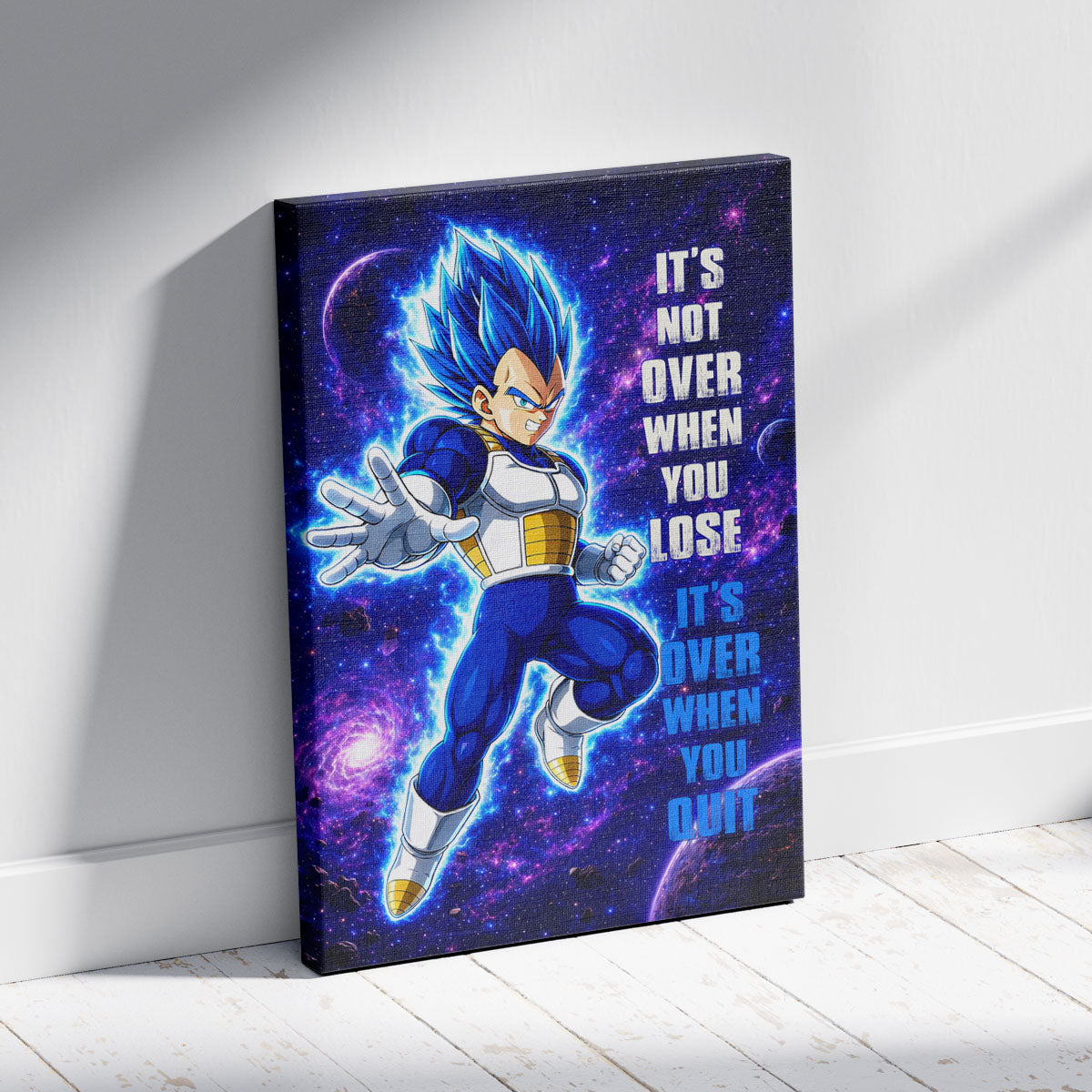 Dragon Ball Canvas Wall Art - DR083 - Super Saiyan Blue Vegeta - It's Not Over When You Lose