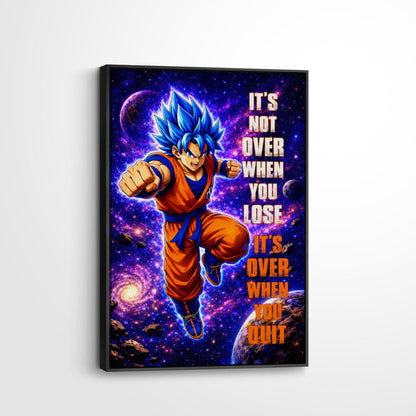Dragon Ball Canvas Wall Art - DR084 - Super Saiyan Blue Goku - It's Not Over When You Lose