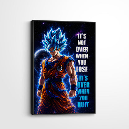 Dragon Ball Canvas Wall Art - DR085 - Super Saiyan Blue Goku - It's Not Over When You Lose