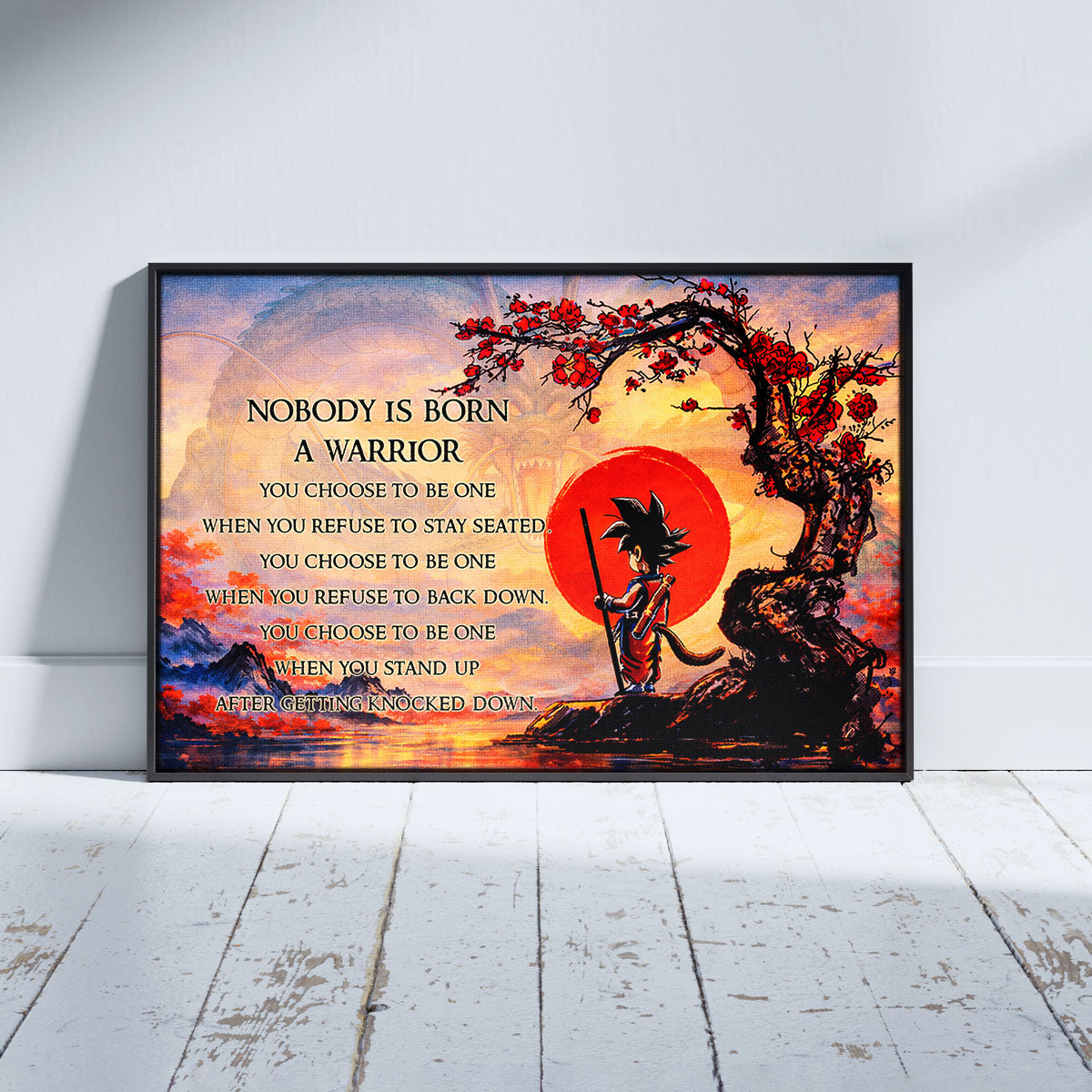 Dragon Ball Canvas Wall Art - DR087 - Goku - Nobody Is Born A Warrior