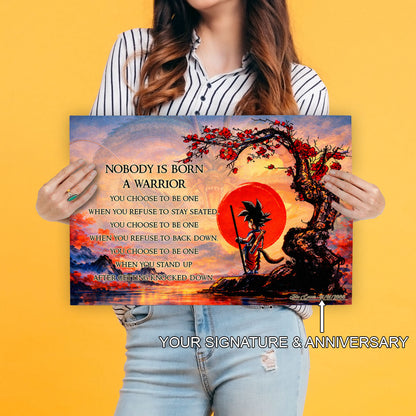 Dragon Ball Canvas Wall Art - DR087 - Goku - Nobody Is Born A Warrior