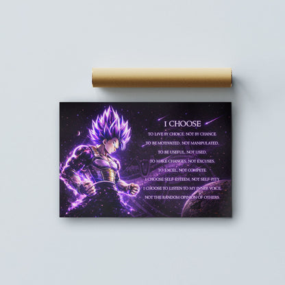 Dragon Ball Canvas Wall Art - DR089 - Ultra Ego Vegeta - I Choose