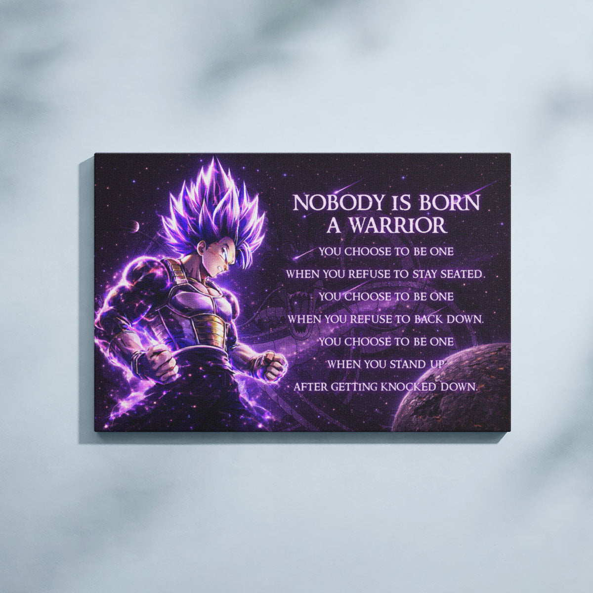 Dragon Ball Canvas Wall Art - DR090 - Ultra Ego Vegeta - Nobody Is Born A Warrior