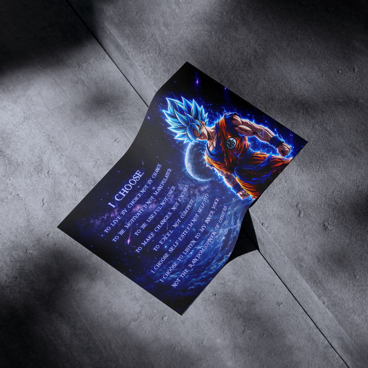 Dragon Ball Canvas Wall Art - DR092 - Super Saiyan Blue Goku - I Choose