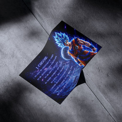 Dragon Ball Canvas Wall Art - DR092 - Super Saiyan Blue Goku - I Choose