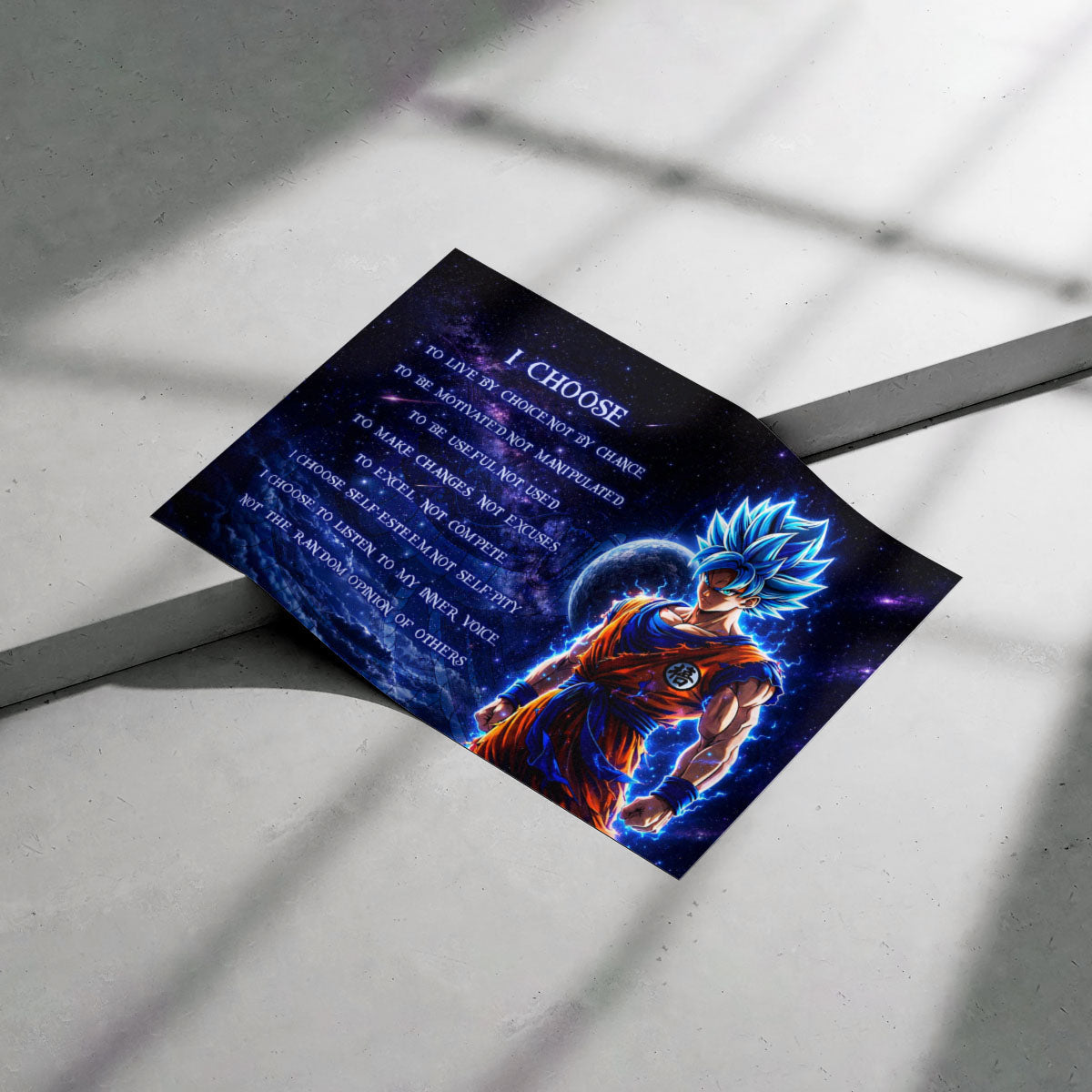 Dragon Ball Canvas Wall Art - DR092 - Super Saiyan Blue Goku - I Choose