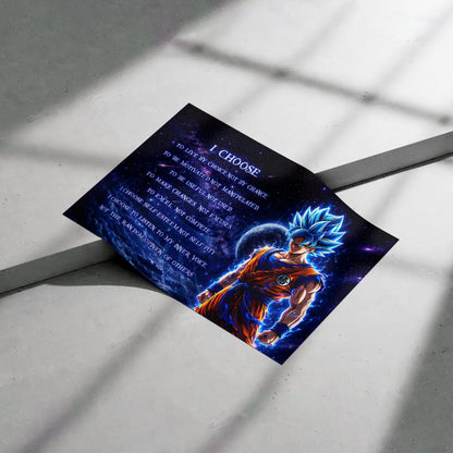 Dragon Ball Canvas Wall Art - DR092 - Super Saiyan Blue Goku - I Choose
