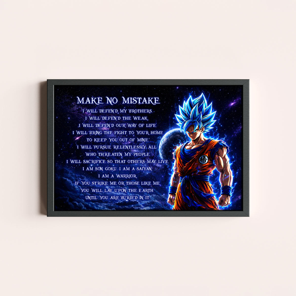 Dragon Ball Canvas Wall Art - DR094 - Super Saiyan Blue Goku - Make No Mistake