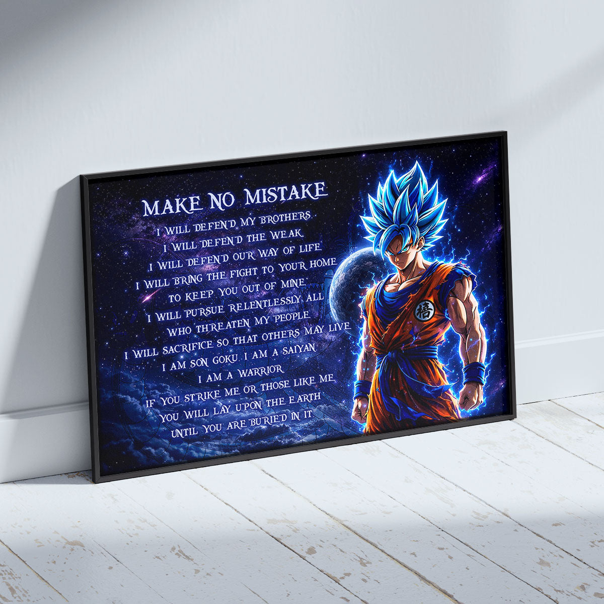 Dragon Ball Canvas Wall Art - DR094 - Super Saiyan Blue Goku - Make No Mistake