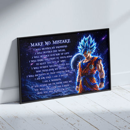 Dragon Ball Canvas Wall Art - DR094 - Super Saiyan Blue Goku - Make No Mistake