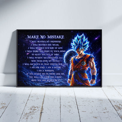 Dragon Ball Canvas Wall Art - DR094 - Super Saiyan Blue Goku - Make No Mistake
