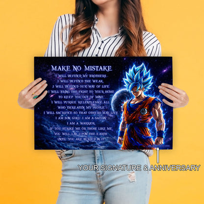 Dragon Ball Canvas Wall Art - DR094 - Super Saiyan Blue Goku - Make No Mistake