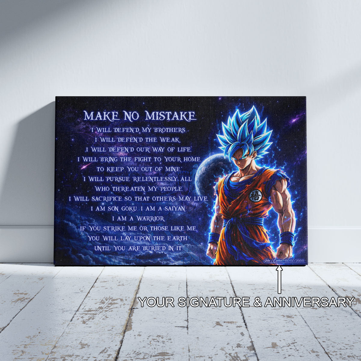 Dragon Ball Canvas Wall Art - DR094 - Super Saiyan Blue Goku - Make No Mistake