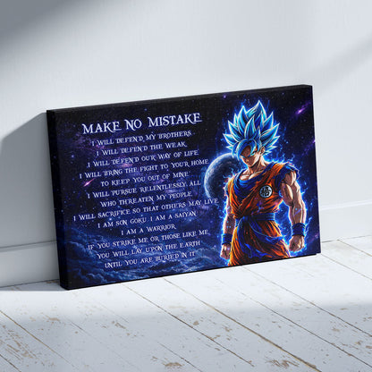 Dragon Ball Canvas Wall Art - DR094 - Super Saiyan Blue Goku - Make No Mistake