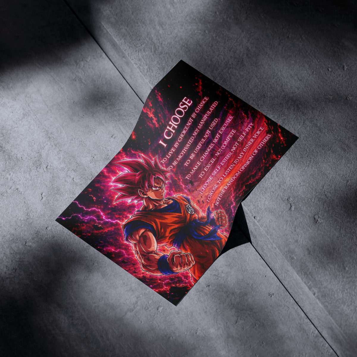 Dragon Ball Canvas Wall Art - DR095 - Super Saiyan God Goku - I Choose