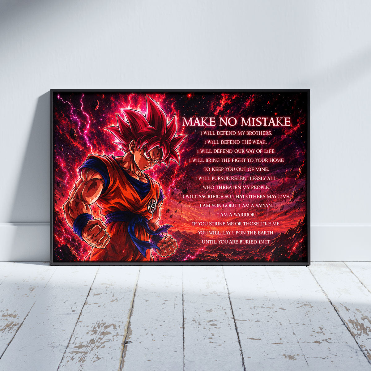 Dragon Ball Canvas Wall Art - DR097 - Super Saiyan God Goku - Make No Mistake