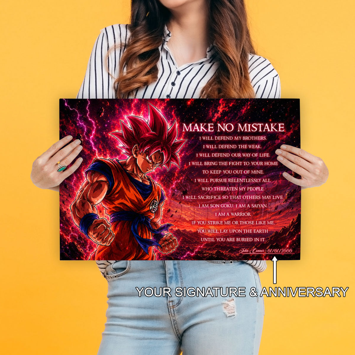 Dragon Ball Canvas Wall Art - DR097 - Super Saiyan God Goku - Make No Mistake