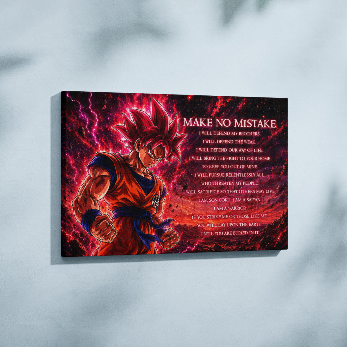 Dragon Ball Canvas Wall Art - DR097 - Super Saiyan God Goku - Make No Mistake